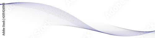 Foto Abstract dark blue wavy lines flowing gracefully over white background creates elegant minimalist composition