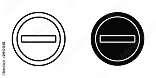 Stop Sign Icon in Circle Isolated on White Background with Copy Space for Text