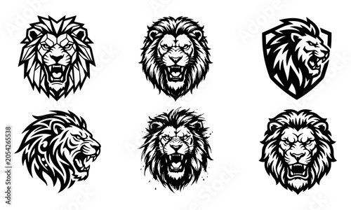 Head of Lion, angry lion vector, logo lion