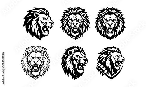 Head of Lion, angry lion vector, logo lion
