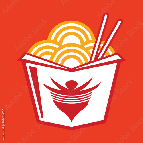 Noodle Takeaway Box Icon Vector Design