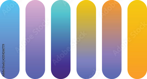 Modern vibrant vector gradient color palette set