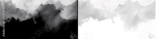 Foto Wispy clouds in dark sky, atmospheric smoke, ethereal mist, dramatic lighting, moody digital art