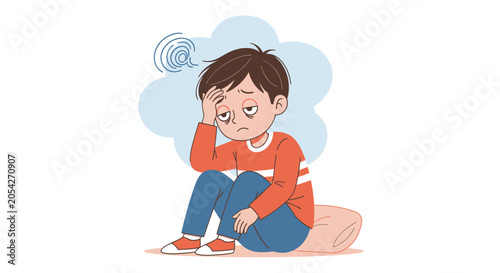 Photos Sad boy sitting on floor crying.