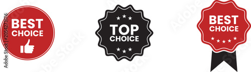 Best Choice and Top Choice Badges – Red and Black Recommendation Seals