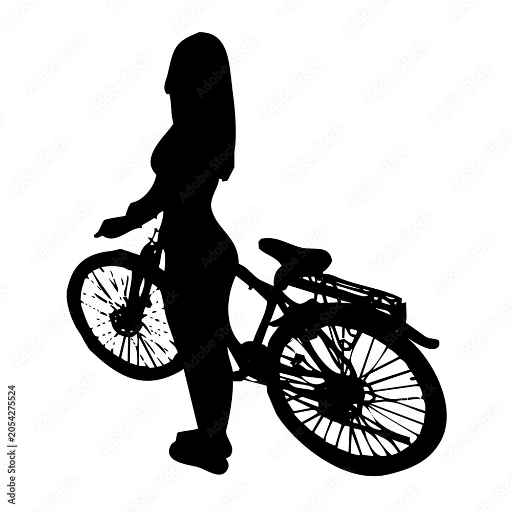 Fototapeta premium chica con bicicleta