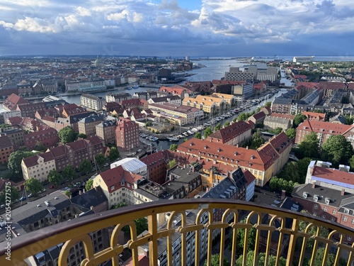 Obraz na plátne A breathtaking view from the top of the church of our saviour located in Copenhagen Denmark