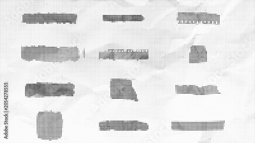 Various gray smears on crumpled white paper background with texture