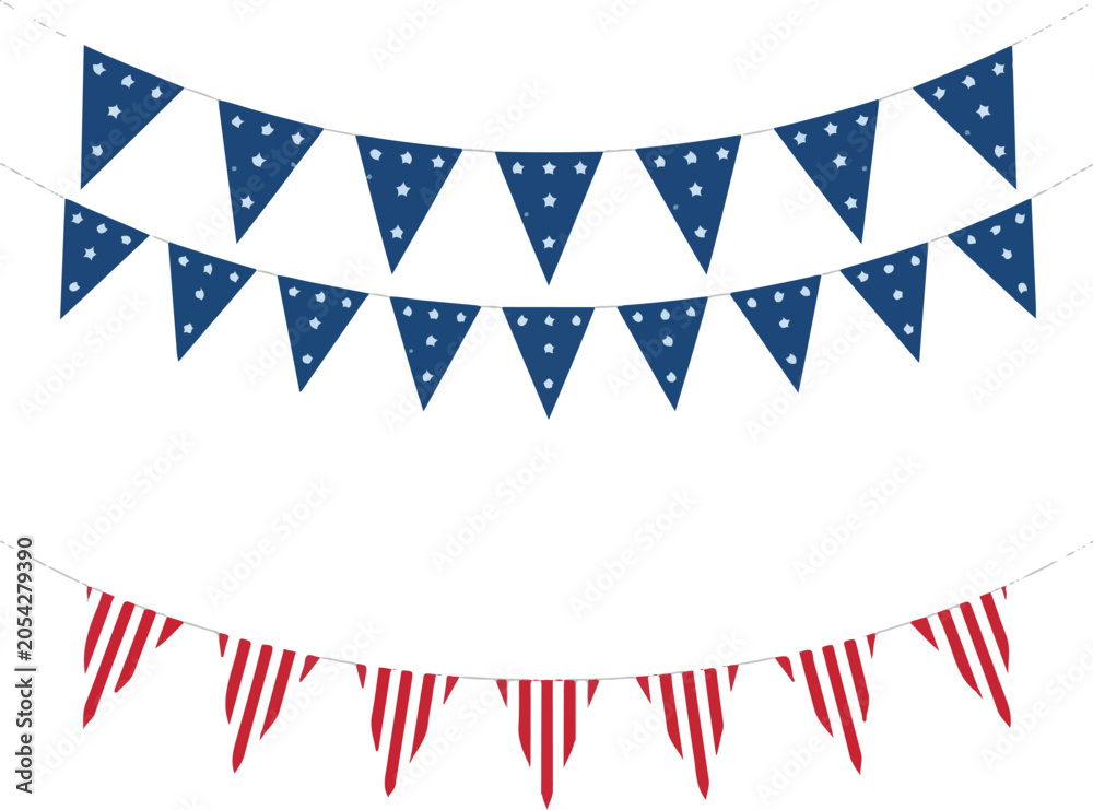 Obraz premium Patriotic american bunting with stars and stripes for events.