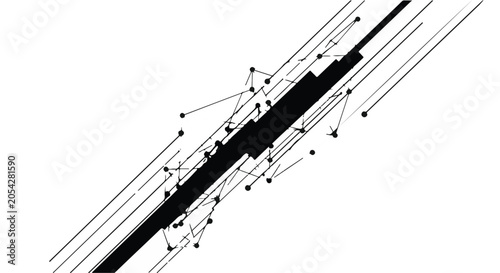 Abstract lines and nodes create a modern digital network pattern for technology concepts.