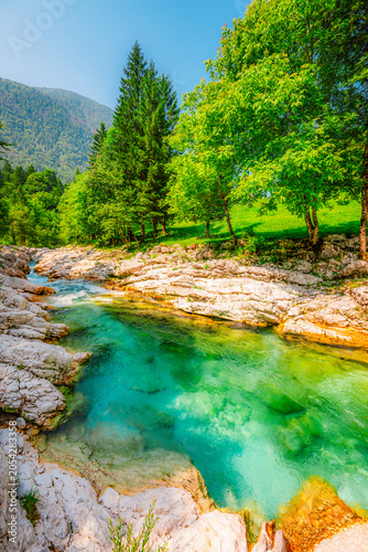 Foto Male Korita or small canyon of Soca river near Bovec in Slovenia