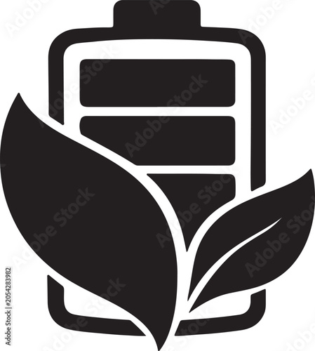 Green Eco Battery Energy Icon
