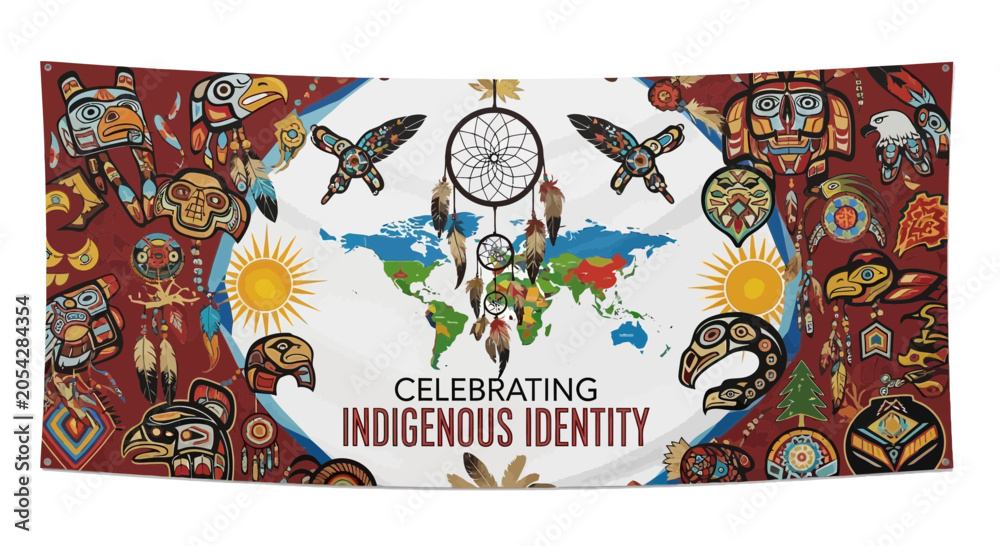 Obraz premium Celebrating Indigenous Identity Cultural Banner.