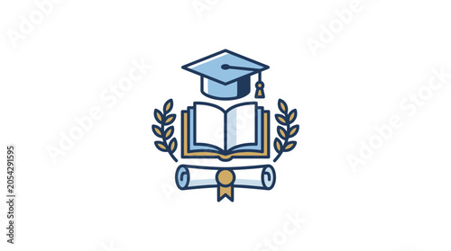 Φωτογραφία Graduation cap open book and diploma scroll symbolizing academic achievement success