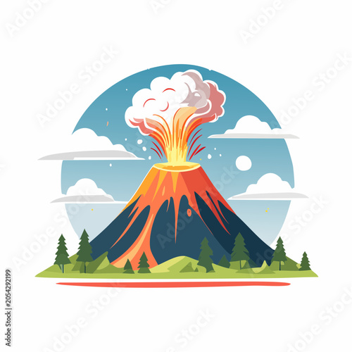 Volcano Eruption Illustration