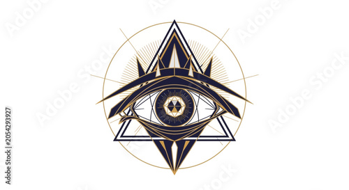 Schilderij op canvas All seeing eye of providence symbol 4.