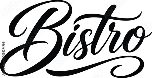 Fotografía Bistro calligraphy script word with elegant hand-lettered brush calligraphy