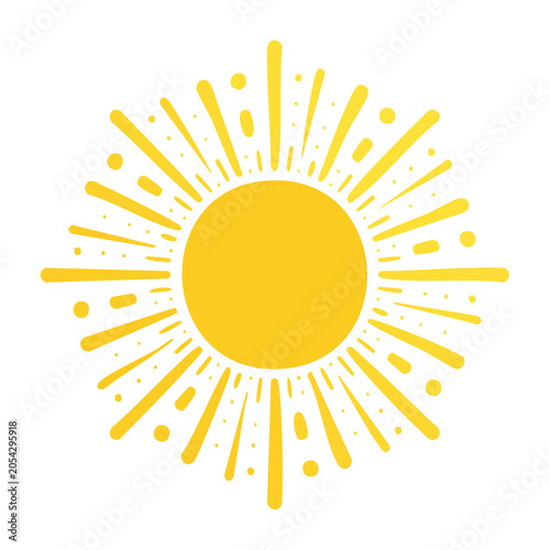 Yellow Sunburst Flat Design Vector