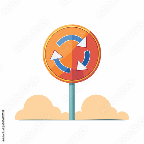 Roundabout Traffic Sign Illustration