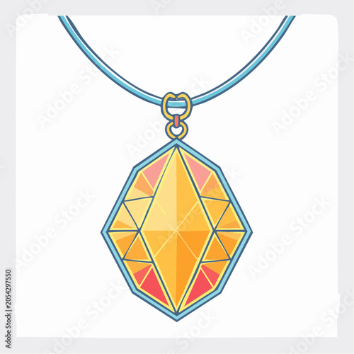 Stylized Gemstone Pendant Necklace