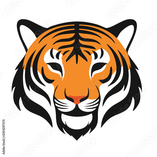 Stylized tiger head vector outline