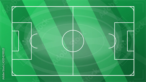 Professional Soccer Field with White Markings on Green Background