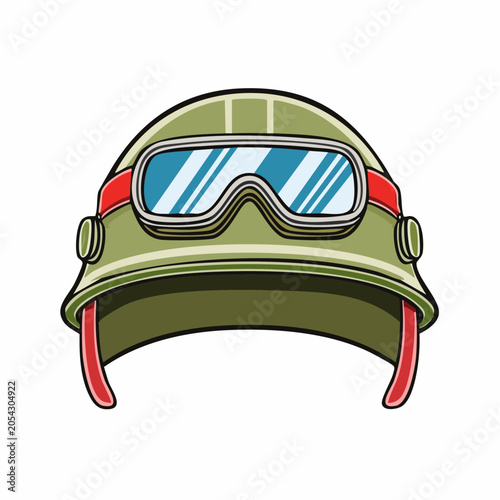 Military Helmet with Goggles