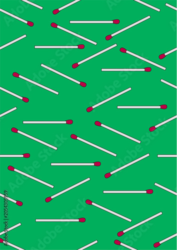 matches on a green background