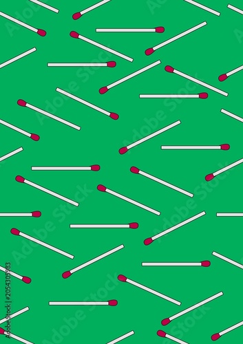matches on a green background