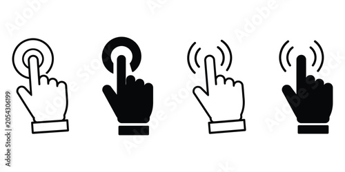 Touch Screen Hand Click Icons Set