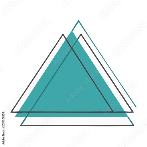 Geometric Teal Triangle Overlap Vector Design