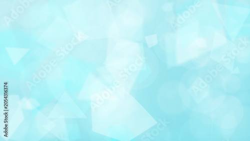 Geometric Shapes Floating on Light Blue Background