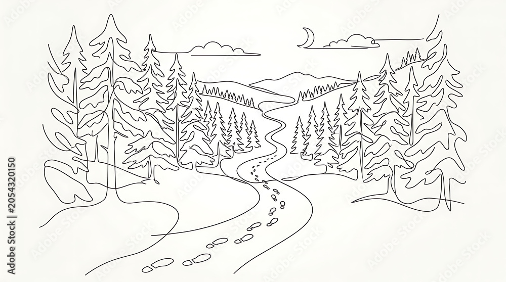 Fototapeta premium Scenic mountain landscape with winding river and forest in natural daylight