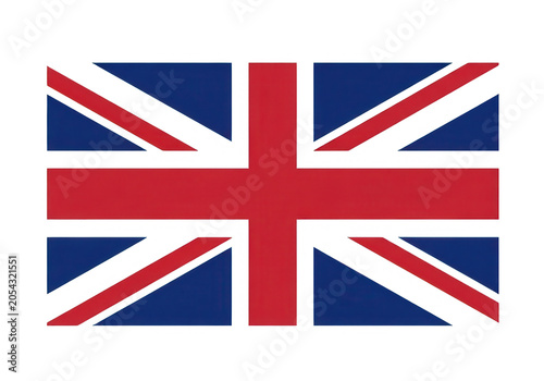Union jack flag of the united kingdom waving in the wind isolated on transparent background