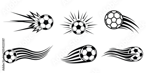 Foto Soccer ball bounce motion line set