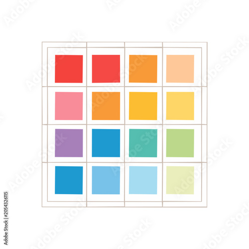 Flat color swatch grid pattern