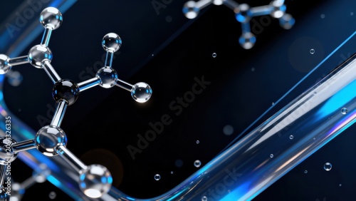 Molecular structure with blue light