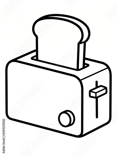 Simple Outline Retro Toaster Coloring Page