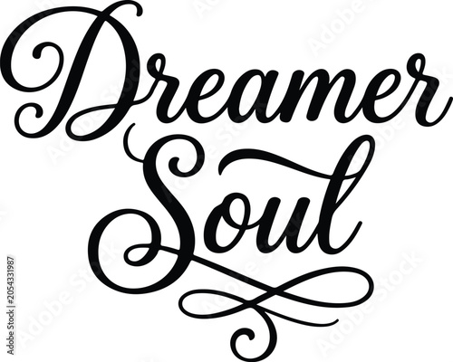 Принти на полотні Dreamer soul typography vector illustration