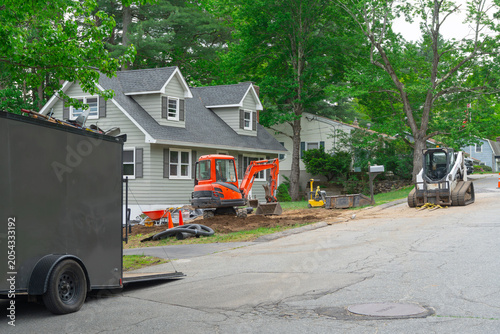 residential home under yard renovation