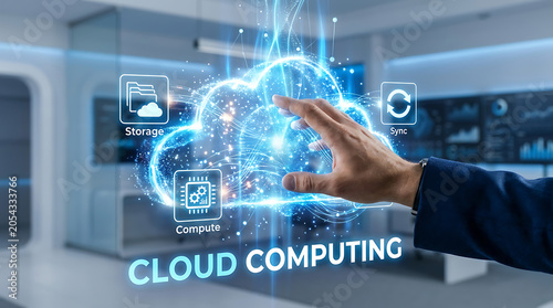 Cloud Computing Technology with Hand and Volumetric Data Cloud Hologram