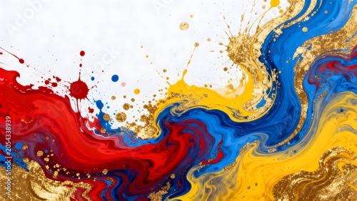Abstract colorful paint splashes
