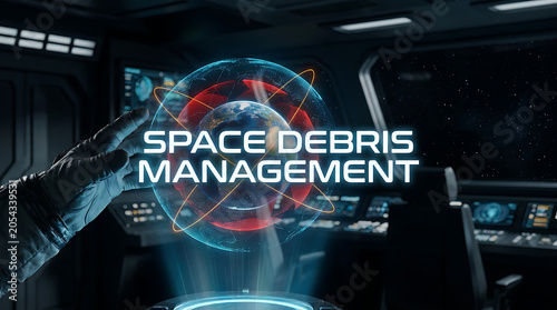 Space Debris Management Technology with Hand and Orbital Tracking Hologram