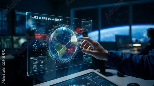 Space Debris Management Technology with Hand and Orbital Tracking Hologram
