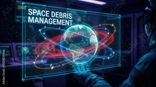 Space Debris Management Technology with Hand and Orbital Tracking Hologram