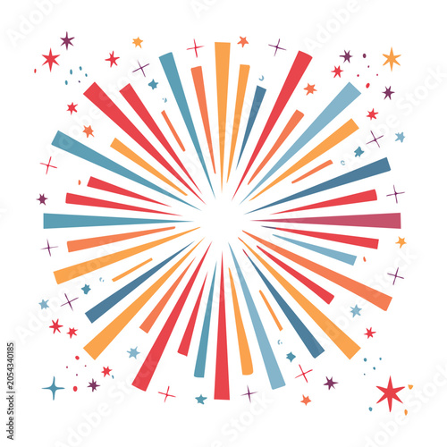 Colorful Firework Burst Vector Illustration
