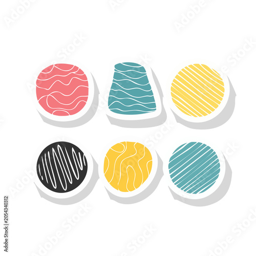 Hand Drawn Decorative Stickers Set