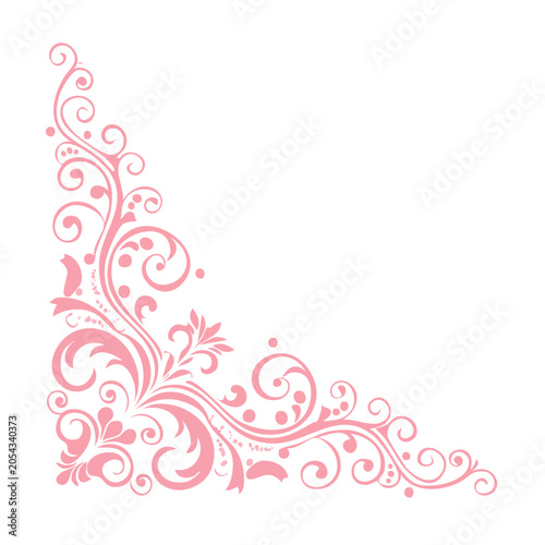 Pink floral decorative pattern vector