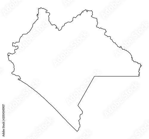 Chiapas State outline map