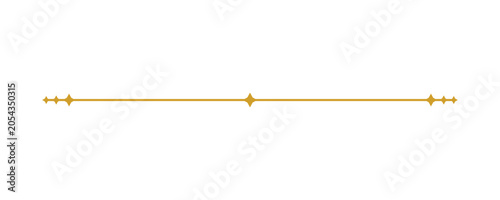 Golden decorative horizontal line divider with elegant ornamental elements isolated on transparent background vector set.